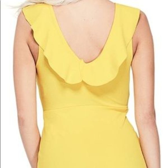 GUESS yellow Monroe Ruffle mini dress BNWT sz XS - Picture 3 of 4